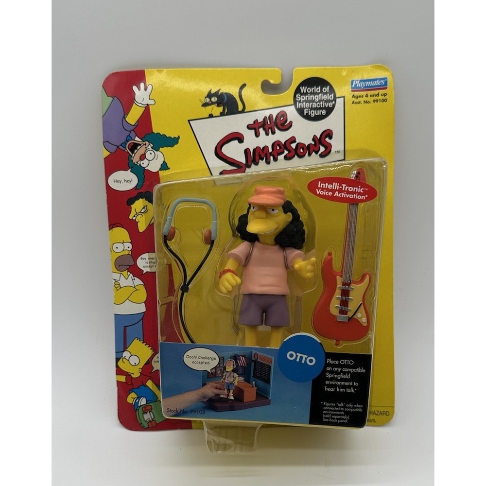 THE SIMPSONS WORLD OF SPRINGFIELD OTTO FIGURE PLAYMATES NIP 2000